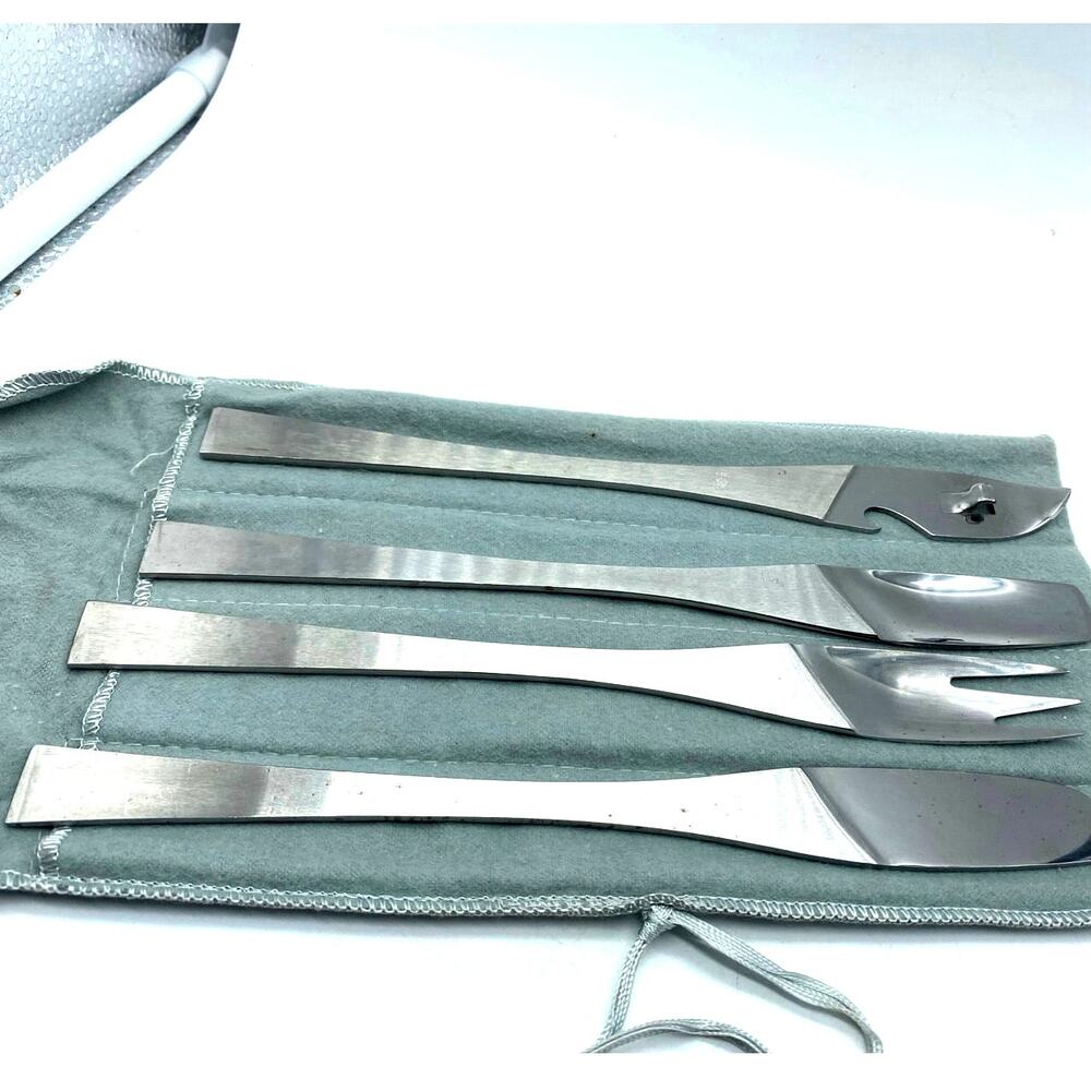 Arthur Salm Eldoraro Barware Utensil Set Modernist Stainless Steel MCM Italy